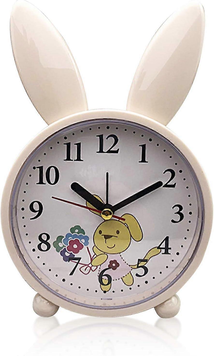 Adorable Rabbit Alarm Clock for Kids - Fun and Educational Bedside Clock with Soft Glow LED Night Light and Easy-to-Set Functionality