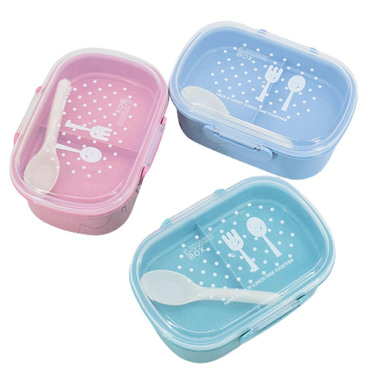 800 ml Mikrodalga Bento Kutusu Kaşık Şeffaf Kapaklı Taşınabilir Büyük Kapasiteli BPA Ücretsiz Yemek Takımı Gıda Sınıfı Çocuk Yetişkinler Bölmesi Öğle Yemeği Bento Bo