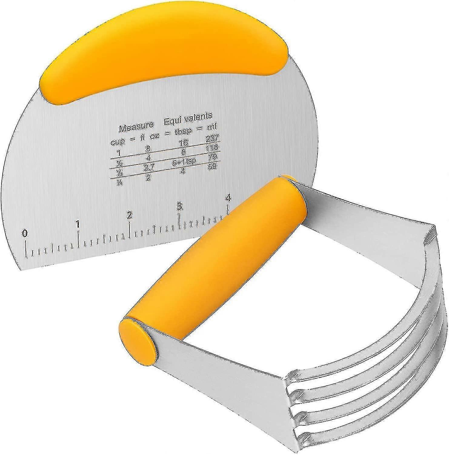 2pcs Dough Scraper Non-slip Handle Including Bench Scraper And Pastry Blender