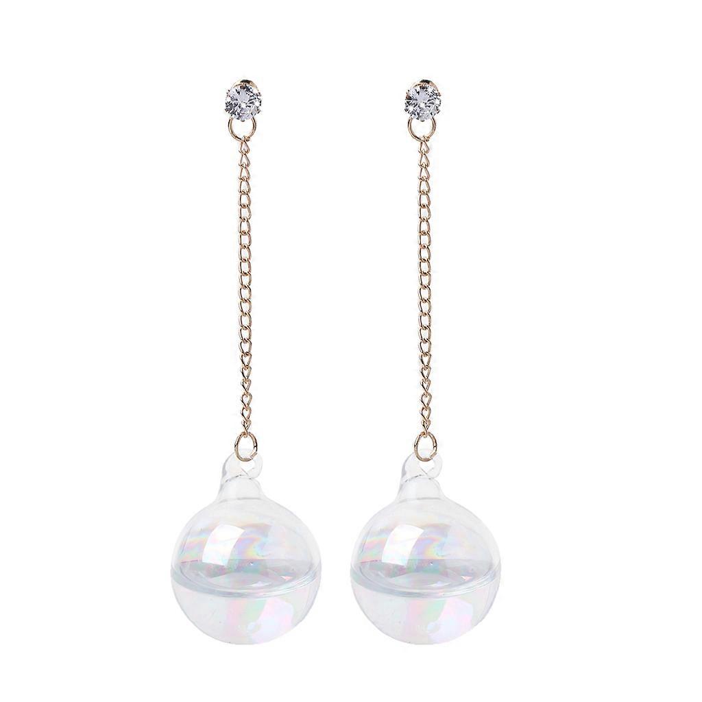 Bubble Ball Glass Water Inside Dangle Earrings Shiny AB Dangle Earring para Mujer