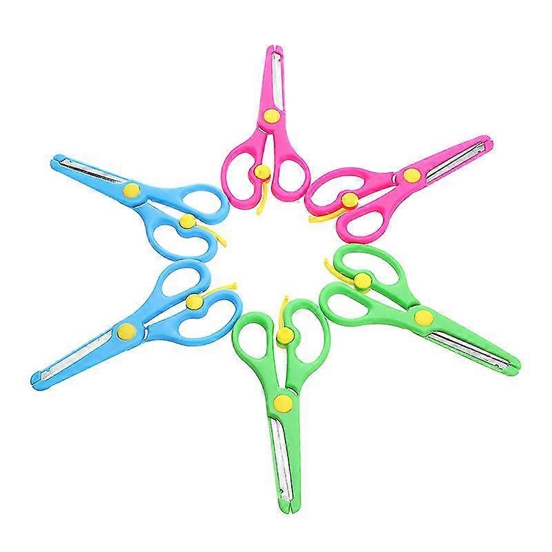 Children Art Craft Scissor With Spring, Plastic Safety Handmade Scissors, Handmade Papper Scissors For Right And Left Handed, Shool Teaching, Scrapboo