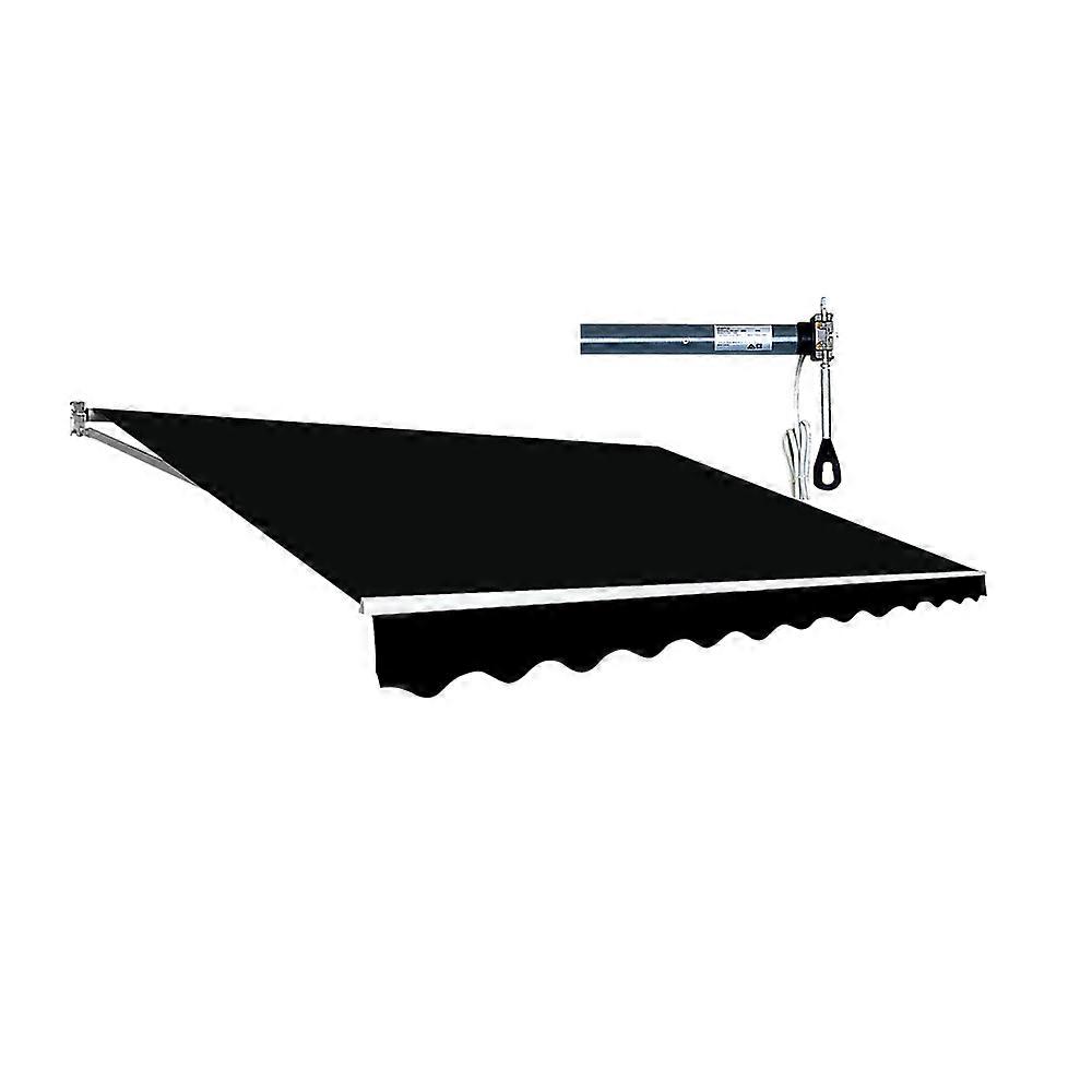 バリローチェ電動屋外折りたたみアームオーニング格納式サンシェードキャノピーブラック5.0M x 3.0Mオーニング&キャノピーパーツ