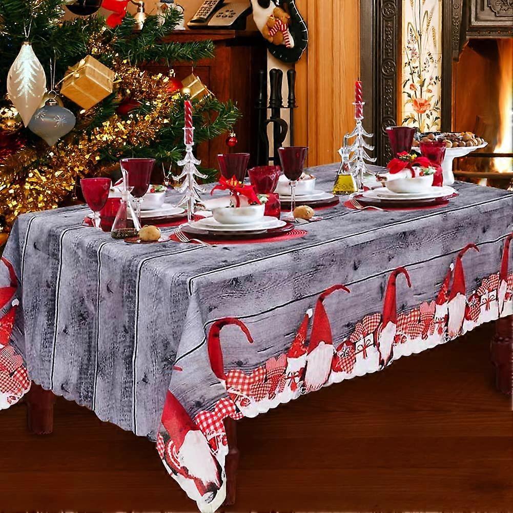 Dww-Nappe de Nol, 180 x 150 cm Nappes de Nol Rectangulaire Couverture de Table Noel Grise Nappe de Table Manger, Grands Chemins de Table de Dner de N