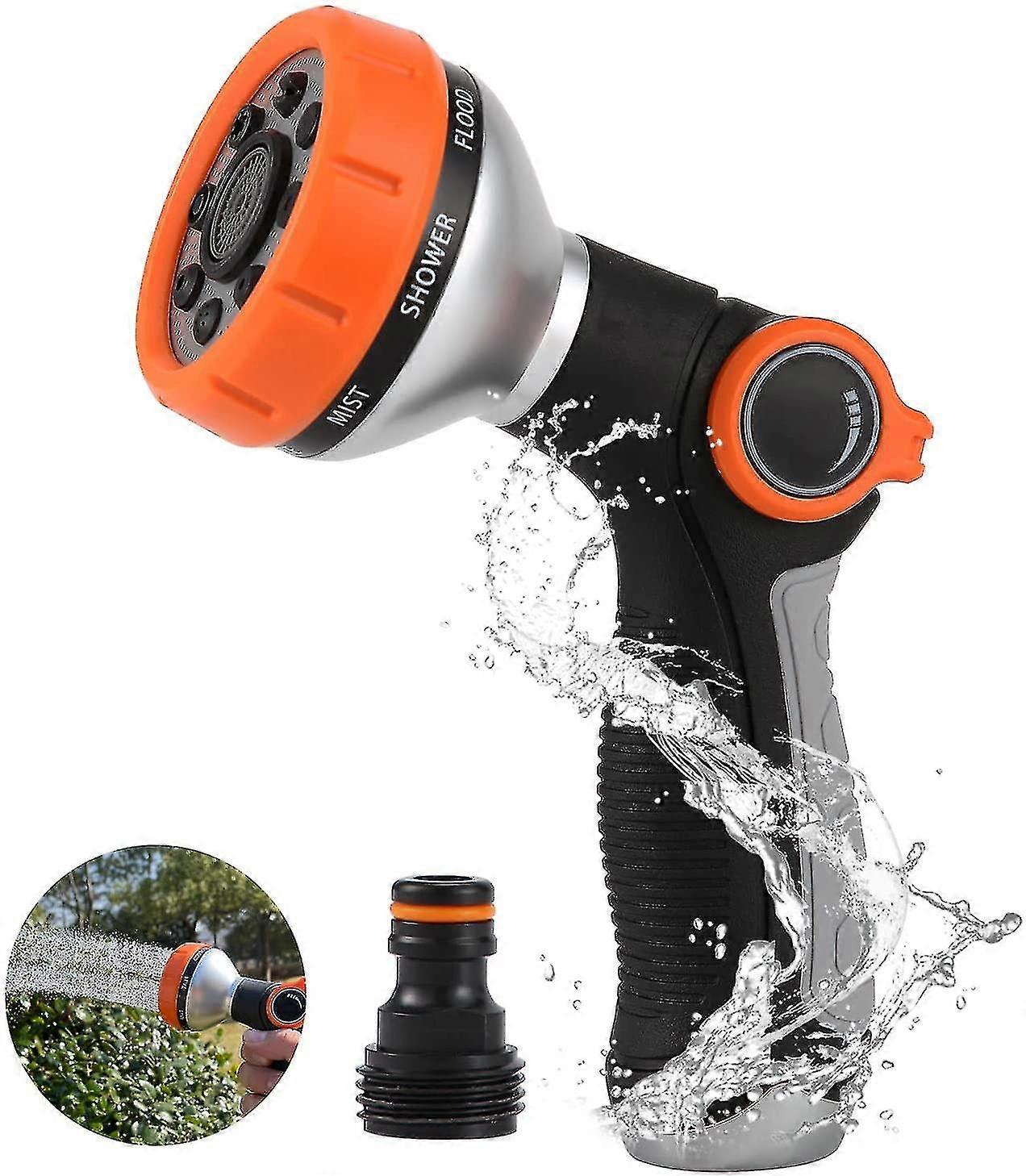 Hose Nozzle Hose Sprayer Hose Spray Nozzle Thumb Control Garden Hose Nozzle Heavy Duty With 8 Patterns Water Hose Nozzle Sprayer Hose Nozzles In Lawn