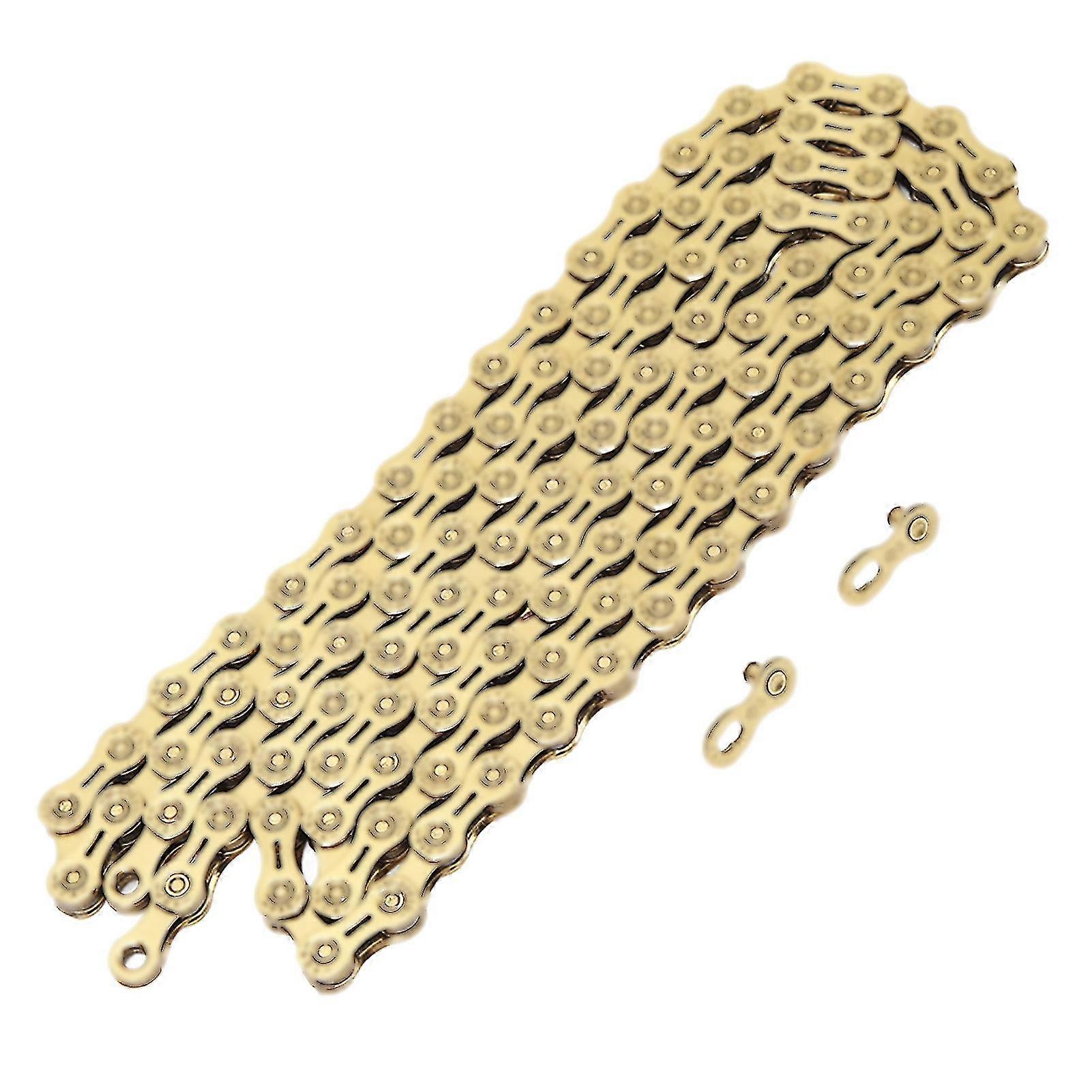 10 Speed Gold Lightweight Half Hollow Bicycle Chain for Mountain Bike Cycling Riding