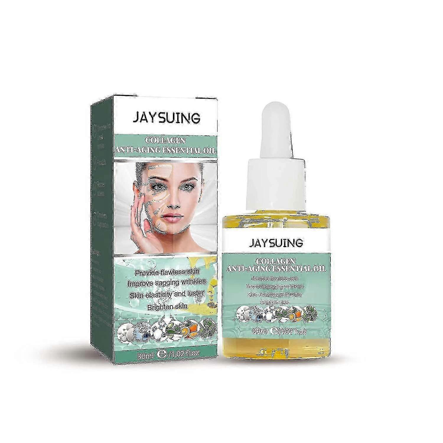 30ml Jaysuingスキンエッセンスコラーゲンアンチエイジングセラムは、保湿し、引き締め、小じわを減らしますコラーゲンはしわを減らします。