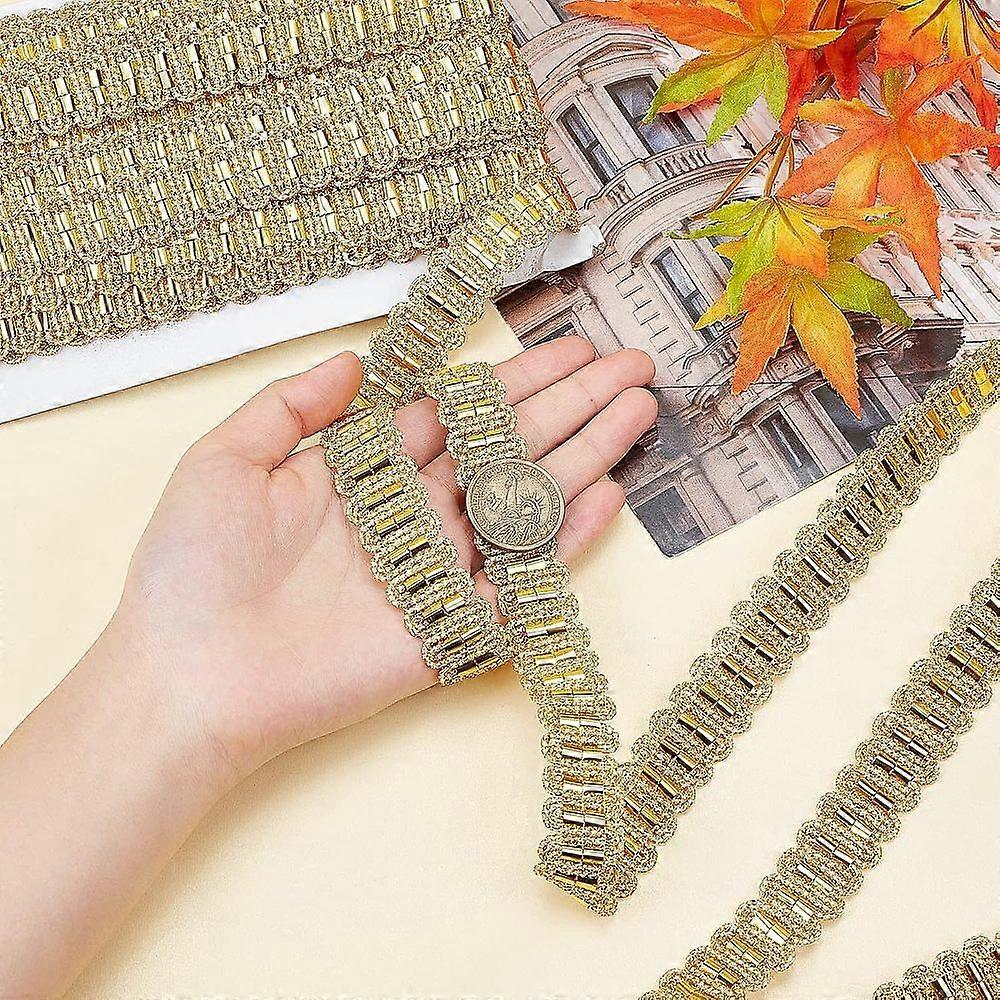 about 15yards/card Paper Mart Gimp Braid Trim Gimp Braid Trim Polyester Ribbons with Glitter Sequin Wave Pattern Fabric Trim for Sewing and Crafting H