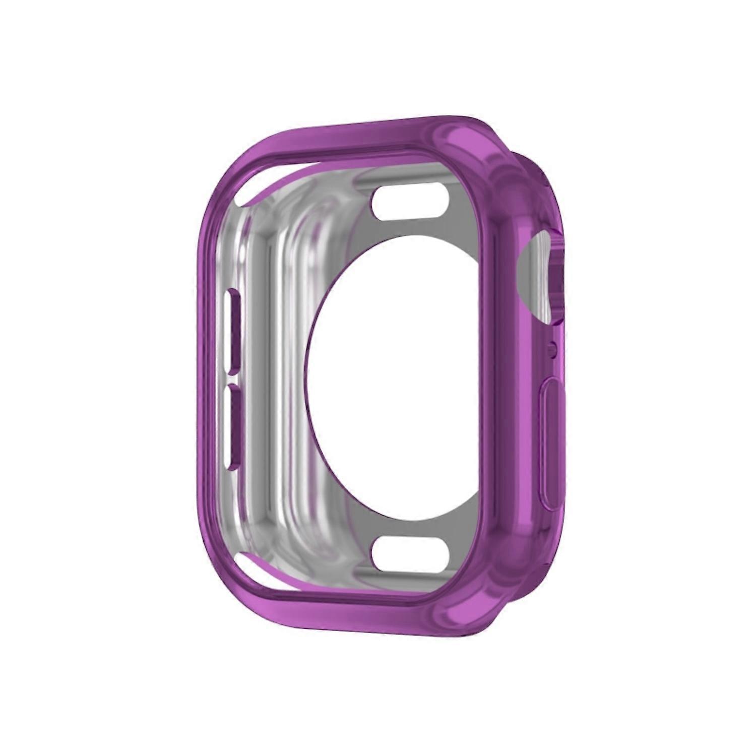For Apple Watch Series 10 46mm TPU Case Cover Round Hole Design Purple