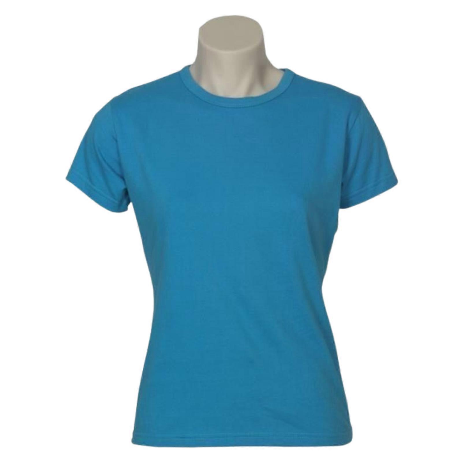 Womens Plain Ladies T SHIRT 100% COTTON Basic Tee Casual Top Size 6