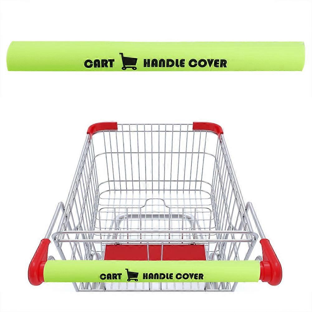 Housse de poignée de chariot de supermarché vert de 17 pouces, réutilisable, écologique, lavable