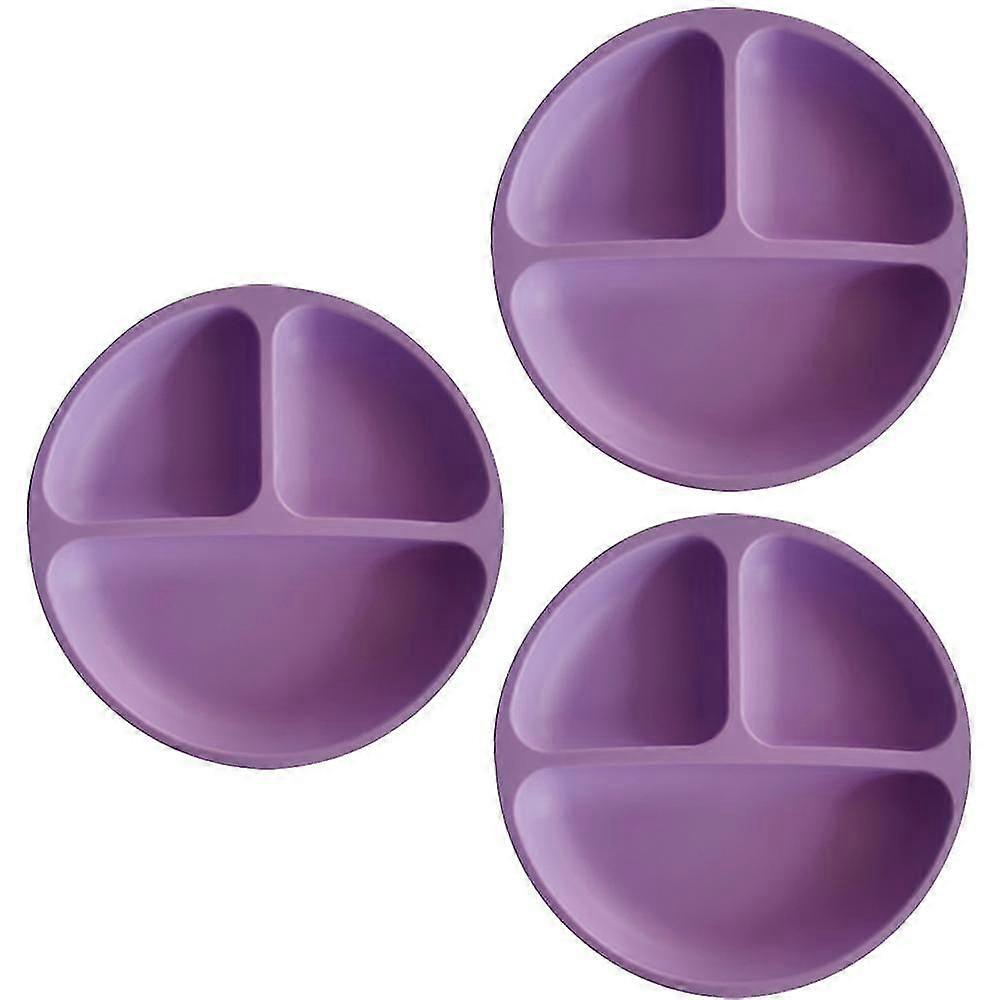Suction Plates For Babies Toddlers| Plates Stay Put With Suction Feature | Divided Design | 3 Pack