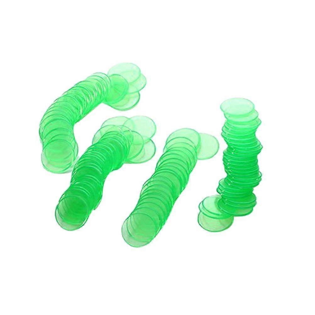 20pcs Transparent Counters Counting Bingo Chips Plastic Markers Bingo Supplies (Light Green)
