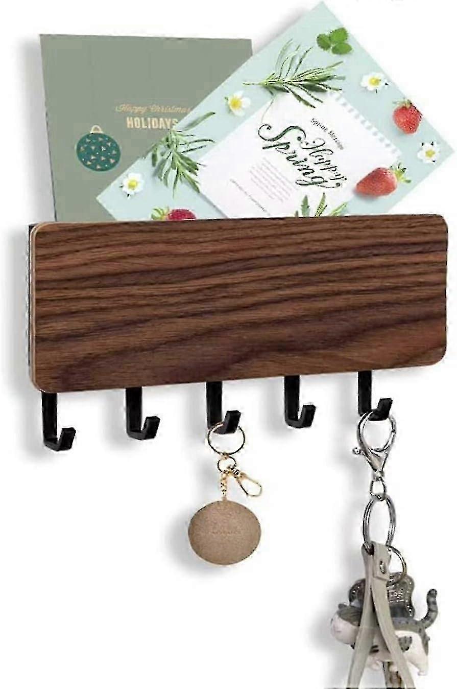 الشماعات الرئيسية للحائط ، رف مثبت على الحائط ، مع 5 خطافات للمفاتيح ، شماعات مفاتيح حديثة ذاتية اللصق ، لمنطقة المدخل مطبخ حمام ليفين