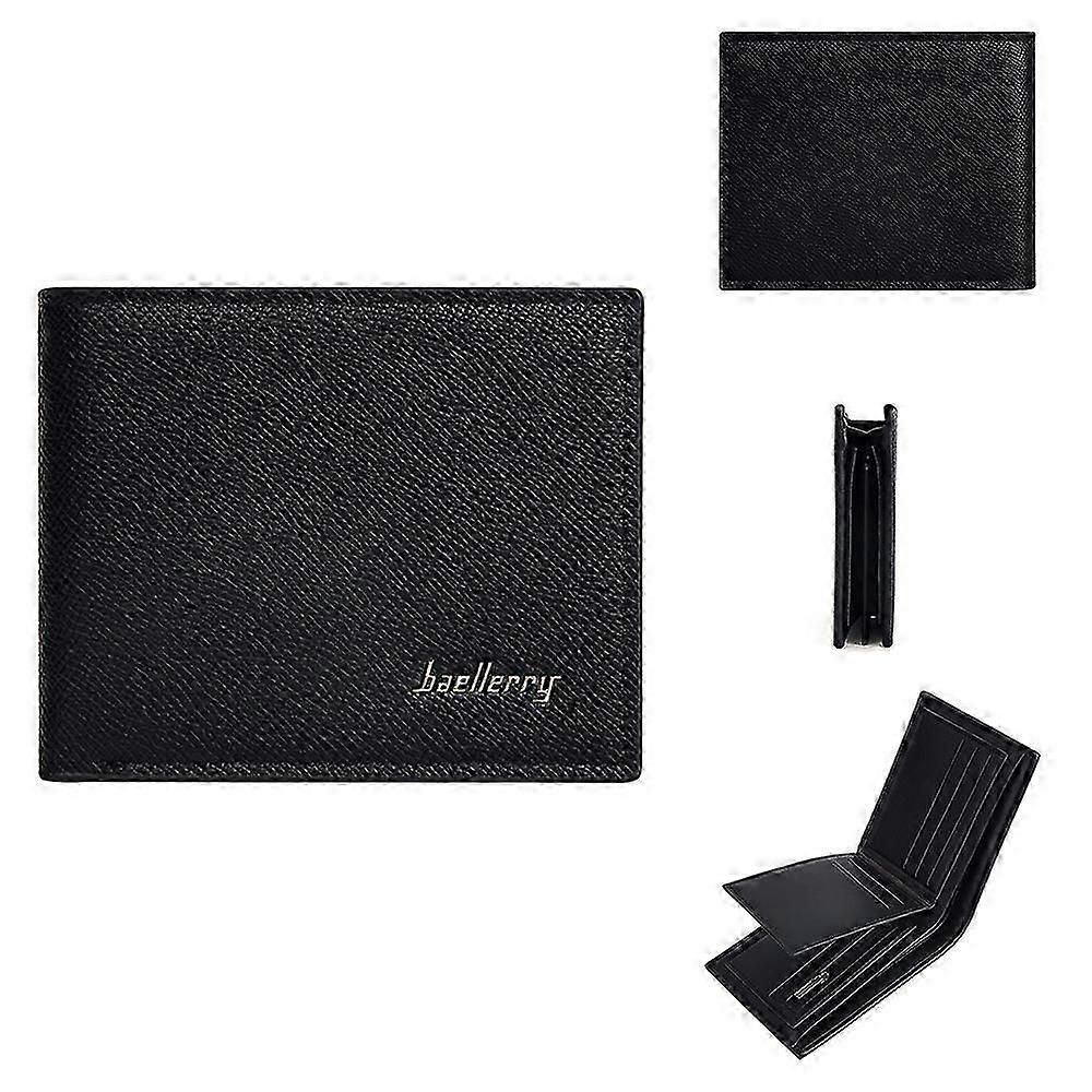 BAELLERRY D2394 Soft Leather Wallet Slim Billfold RFID Blocking Card Holder Palm Pattern - Coffee