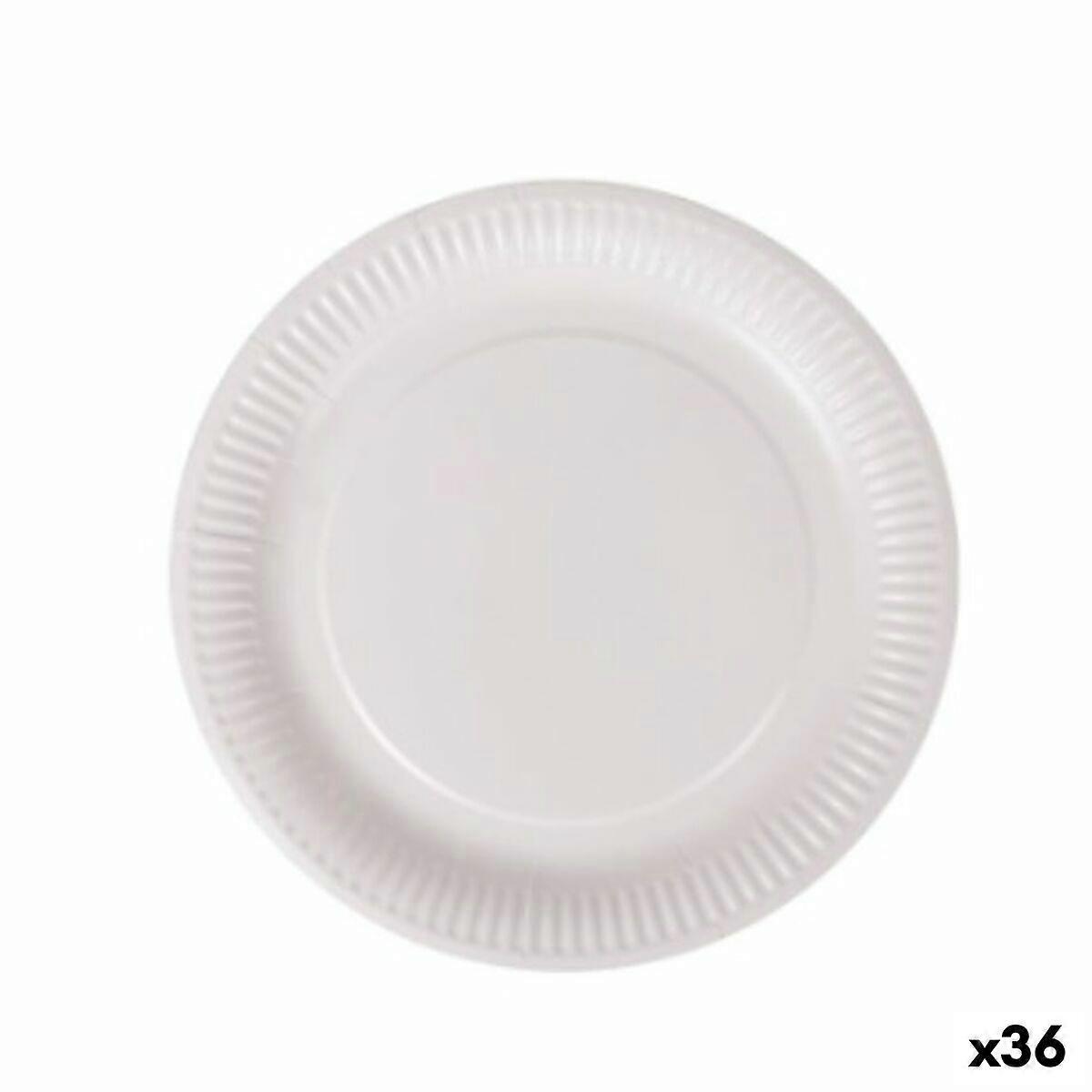 Bordenset Algon Wegwerp Wit Karton 23 cm (36 Stuks)