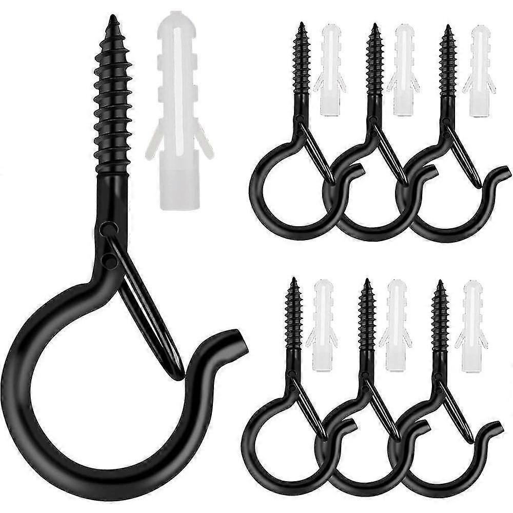 6 PCS Q-Hanger Hooks Screw Hooks for Outdoor String Lights Safety Buckle De WMQ