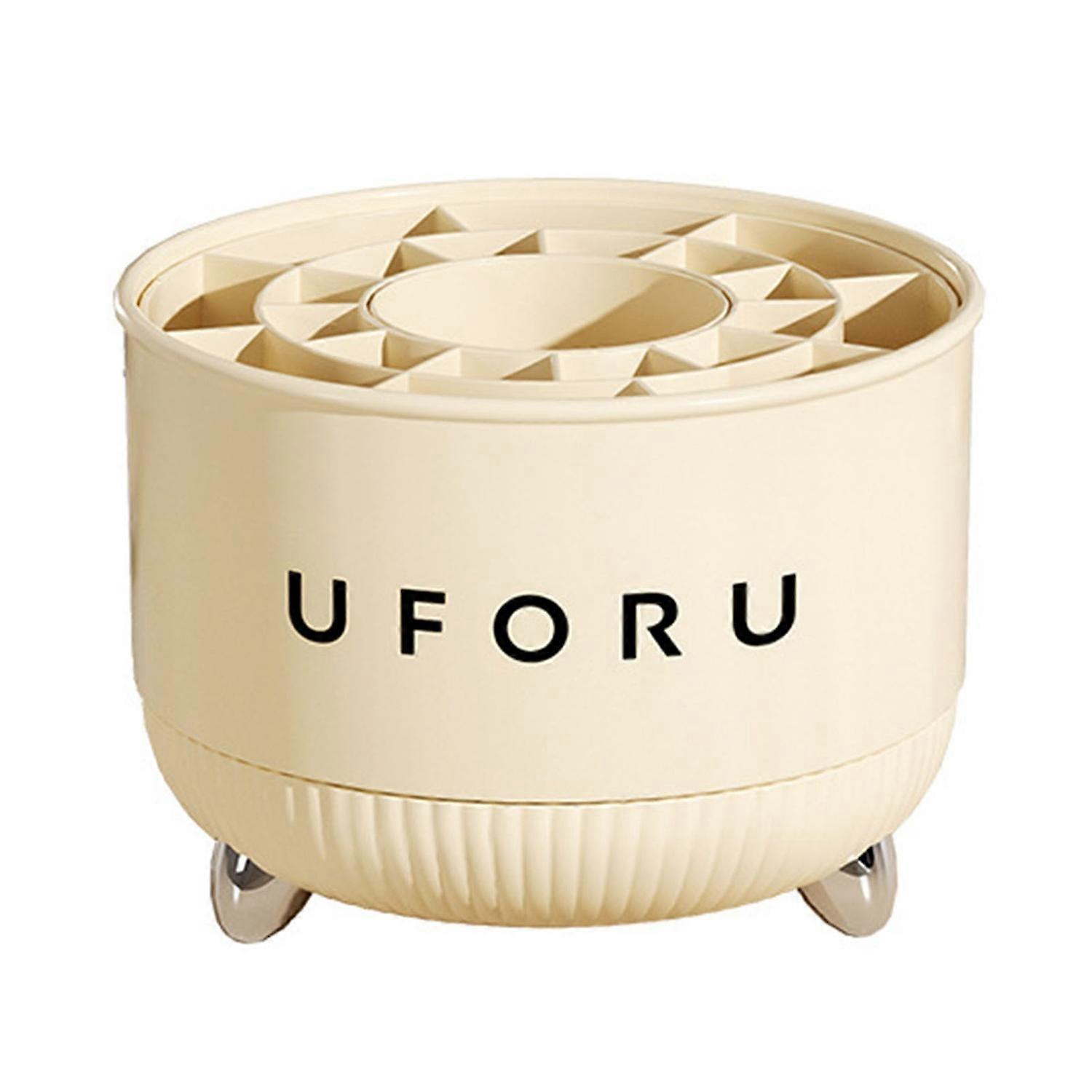 Makeup Brush Container Large Capacity Compartment Storage Plastic 360-Degree Rotating Makeup Brush