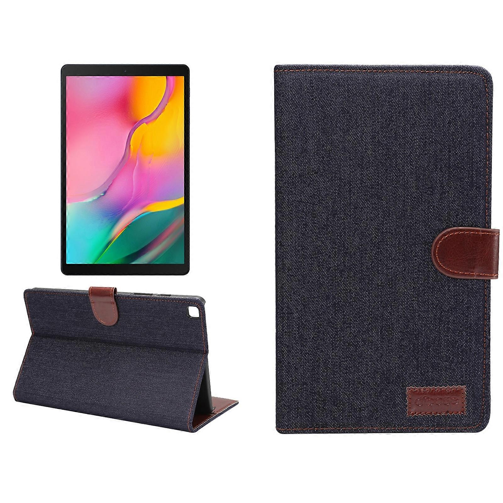 For Samsung Tab A7 Lite T220 / T225 Denim Texture PC Horizontal Flip Leather Protective Case, with Holder & Card Slots & Wallet & Photo Frame