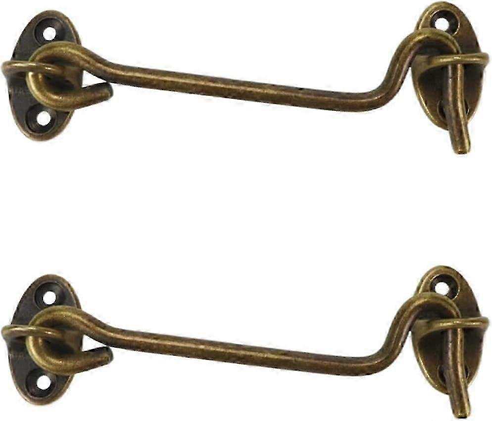 unique 2-Pack Heavy Duty Solid Brass Privacy Hook and Eye Latch Easy Lock for Sliding
