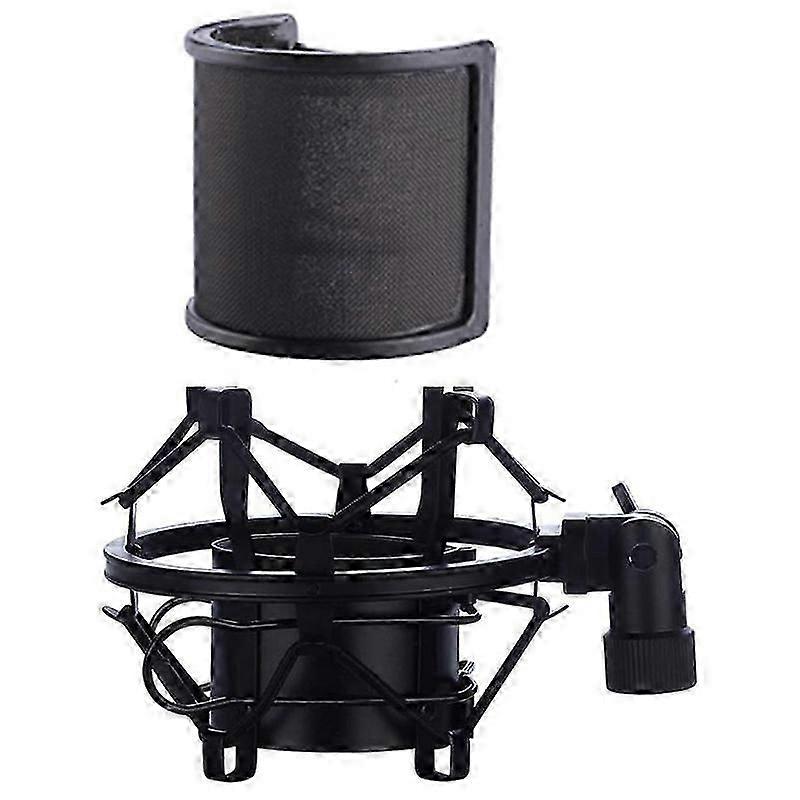 Microphone Shock Mount With Microphone Filter Windscreen Suspension Shock Mount Holder Clip