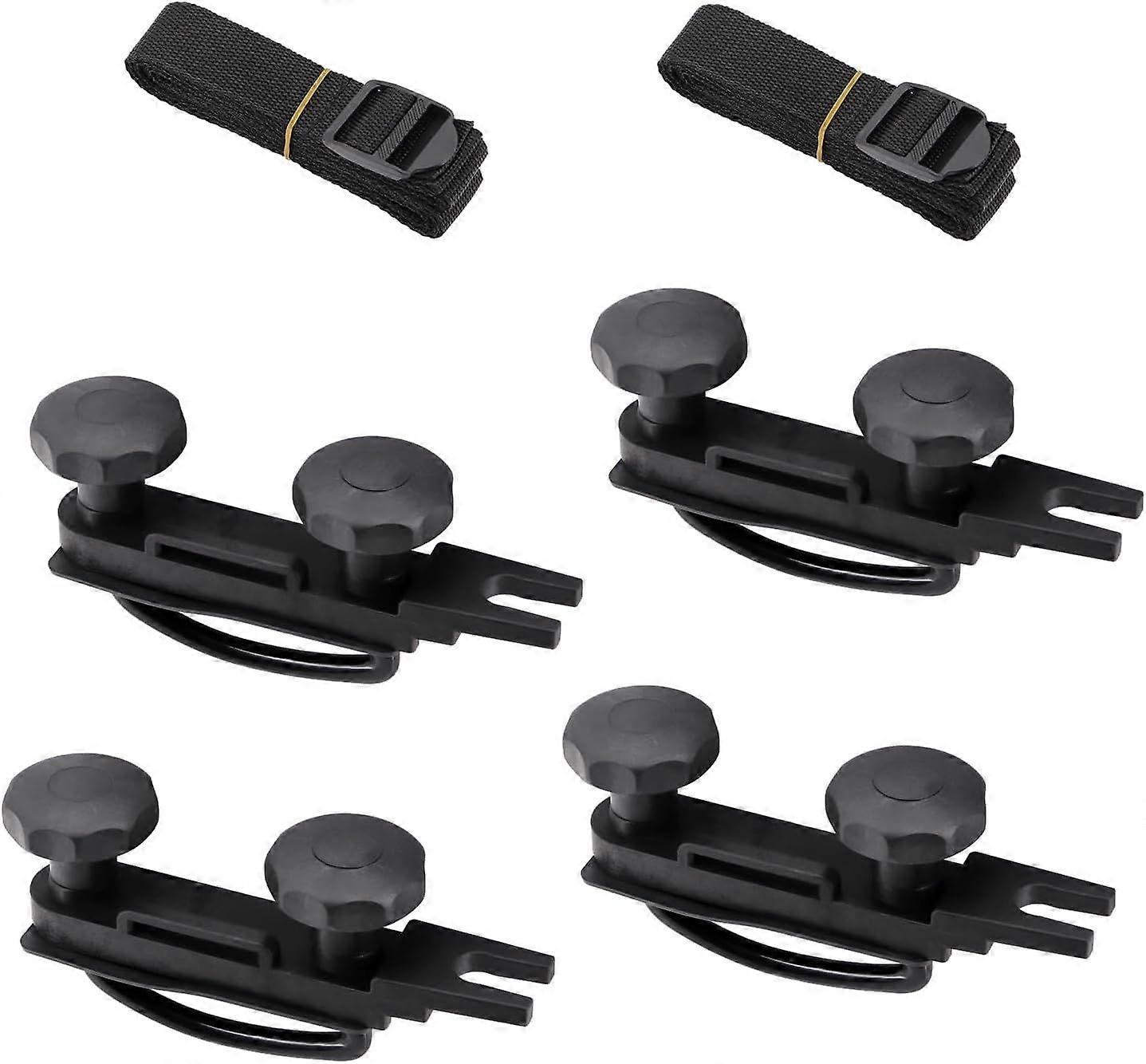 4 Pieces Roof Box Fastener U Bracket, 4 Pieces Roof Box Fastener U Bracket, Roof Box Accessories with 8 Heavy Duty Safety Nuts and 2 Bandages