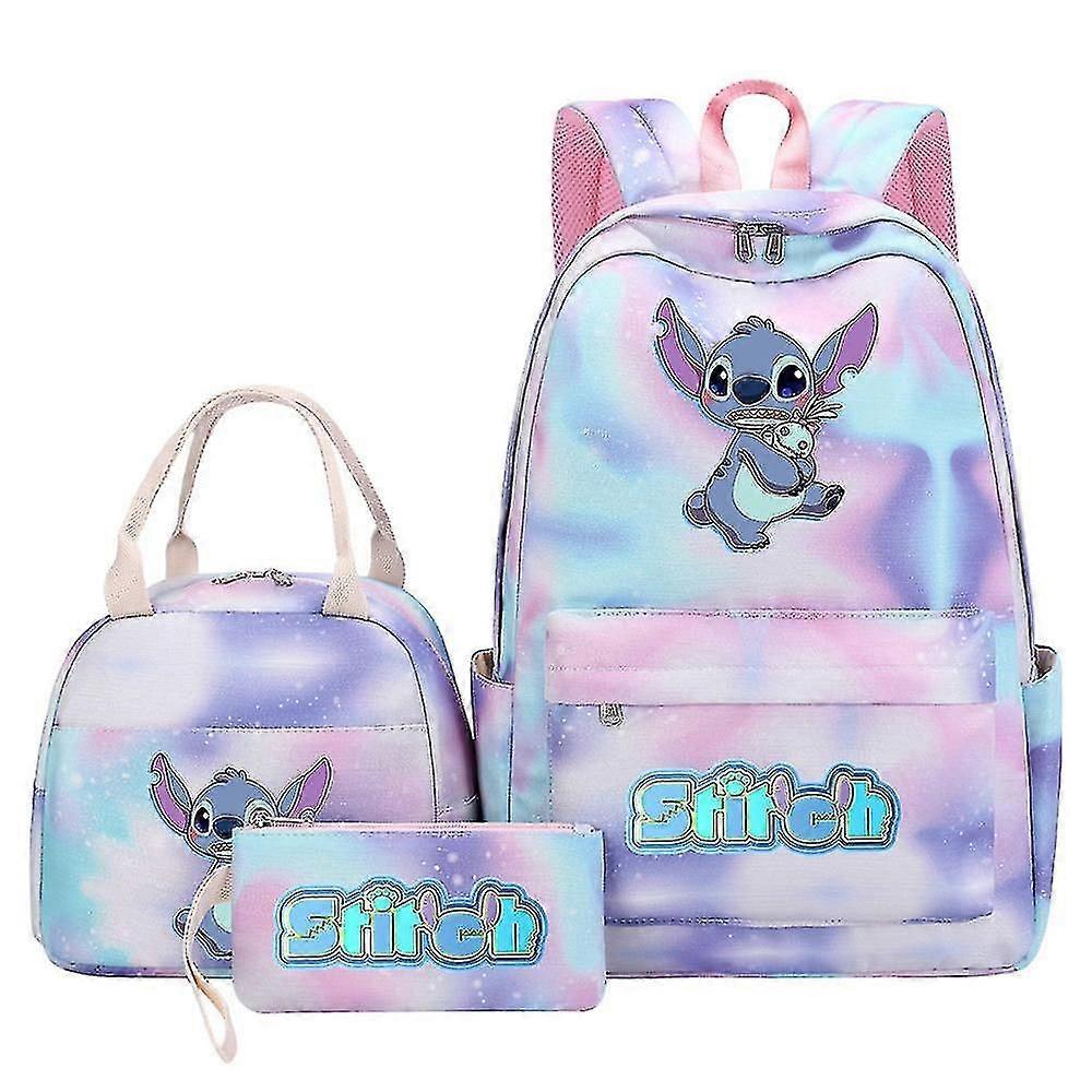 3db Lilo Stitch hátizsák női férfi utazási iskolatáska Kiváló minőségű tinik Mochilák