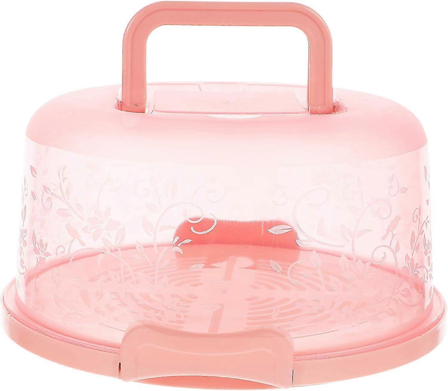 8 polegadas redondo plástico bolo transportador com Dome Tampas Handle Food Storage Case