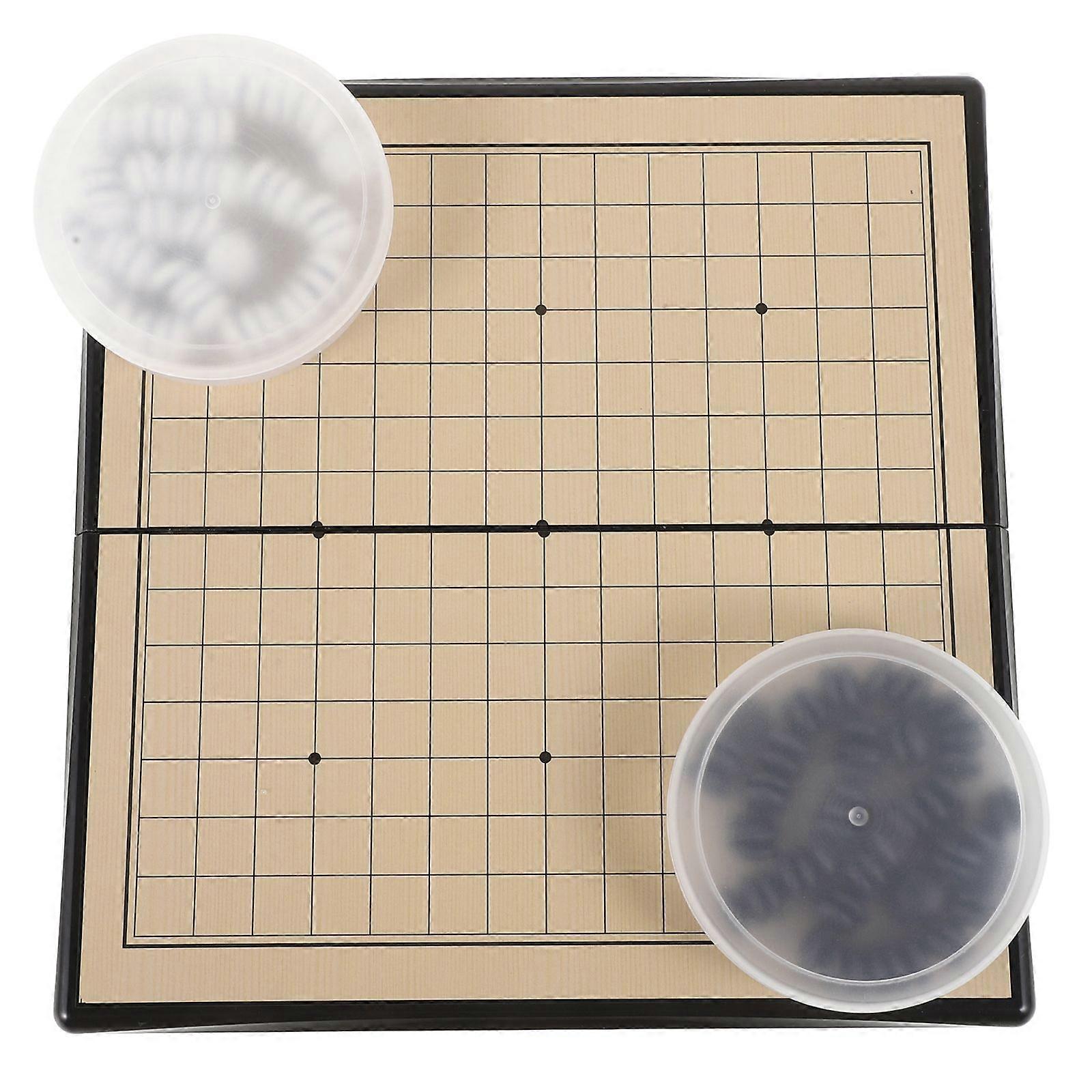 1 Set Beginner Magnetic Go Game Five-in-a-Row Chess Standard Board Portable Go Pieces for Enhances Logical Thinking Skills