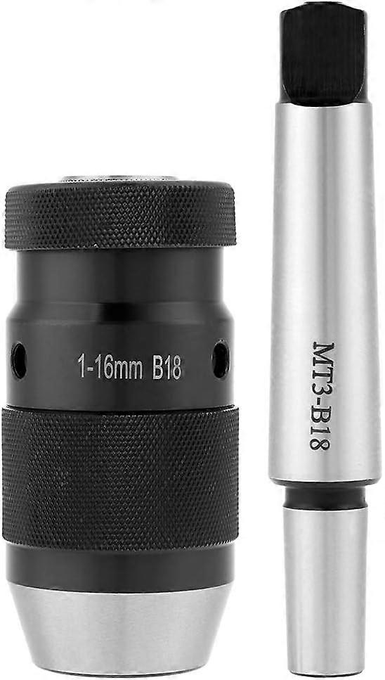 MT3-B18 Chuck, Drill Chuck with Clamping Range 1-16mm Self-Tightening Lathe Drill Chuck, Drill Grinder Converter Adapter