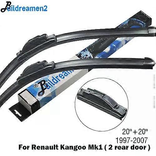 Compatible Buildreamen2 2 Pieces Car Wiper Blade Front Windscreen Rubber Wiper Styling For Renault Kangoo Fit Hook / Bayonet Arms 1997-2015