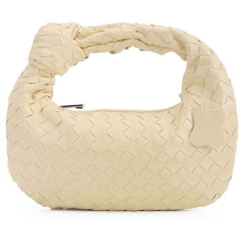 ウーブンレザーホーブ餃子バッグ女性用ディナーハンドバッグ財布ホーボーバッグノット織りサマークラッチバッグ