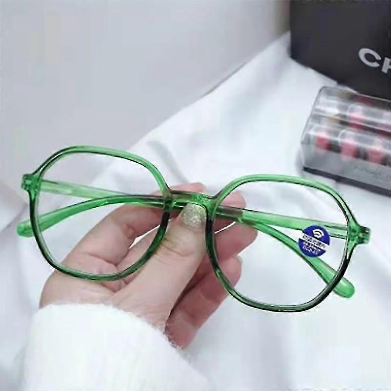 Lunettes de lecture Polygon Presbyte Lunettes de vue Monture Femmes Nouveau vert 100