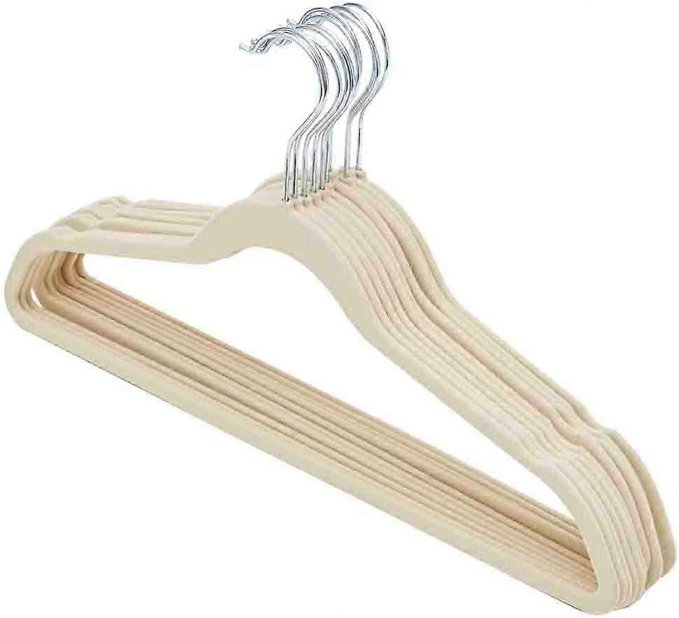 Velvet kleshengere pakke med 10 for topper, jakker, kjoler og bukser, profilerte kleshengere med hakk, plassbesparende