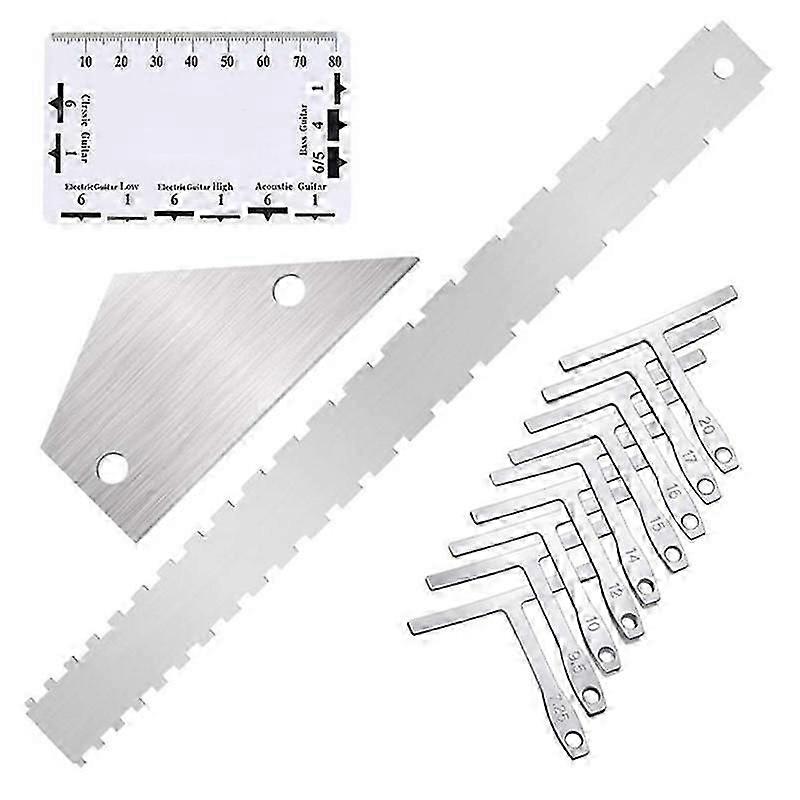 Guitar Luthier Measuring Tool Kit Guitar String Ruler Lower String Radius Gauge Guitar Repair Tools bs