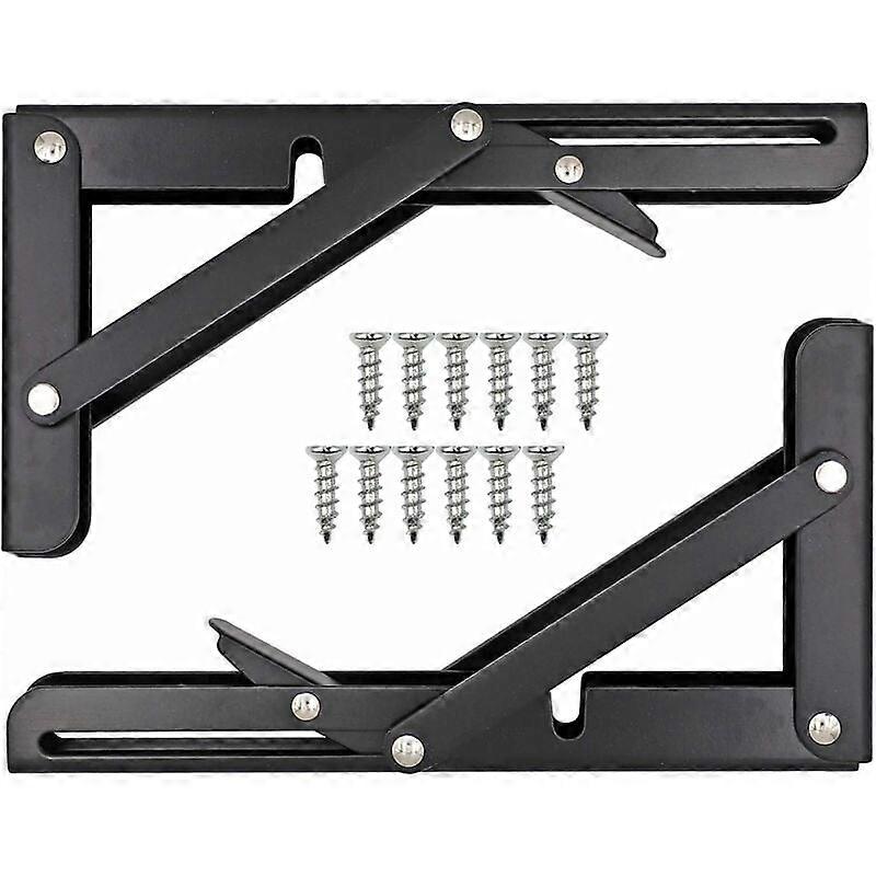 Sturdy Folding Shelf Brackets, High-Quality Steel For Indoor Outdoor Diy Projects, Space Saving Triangle Structure With Smooth Surface, Heavy Duty