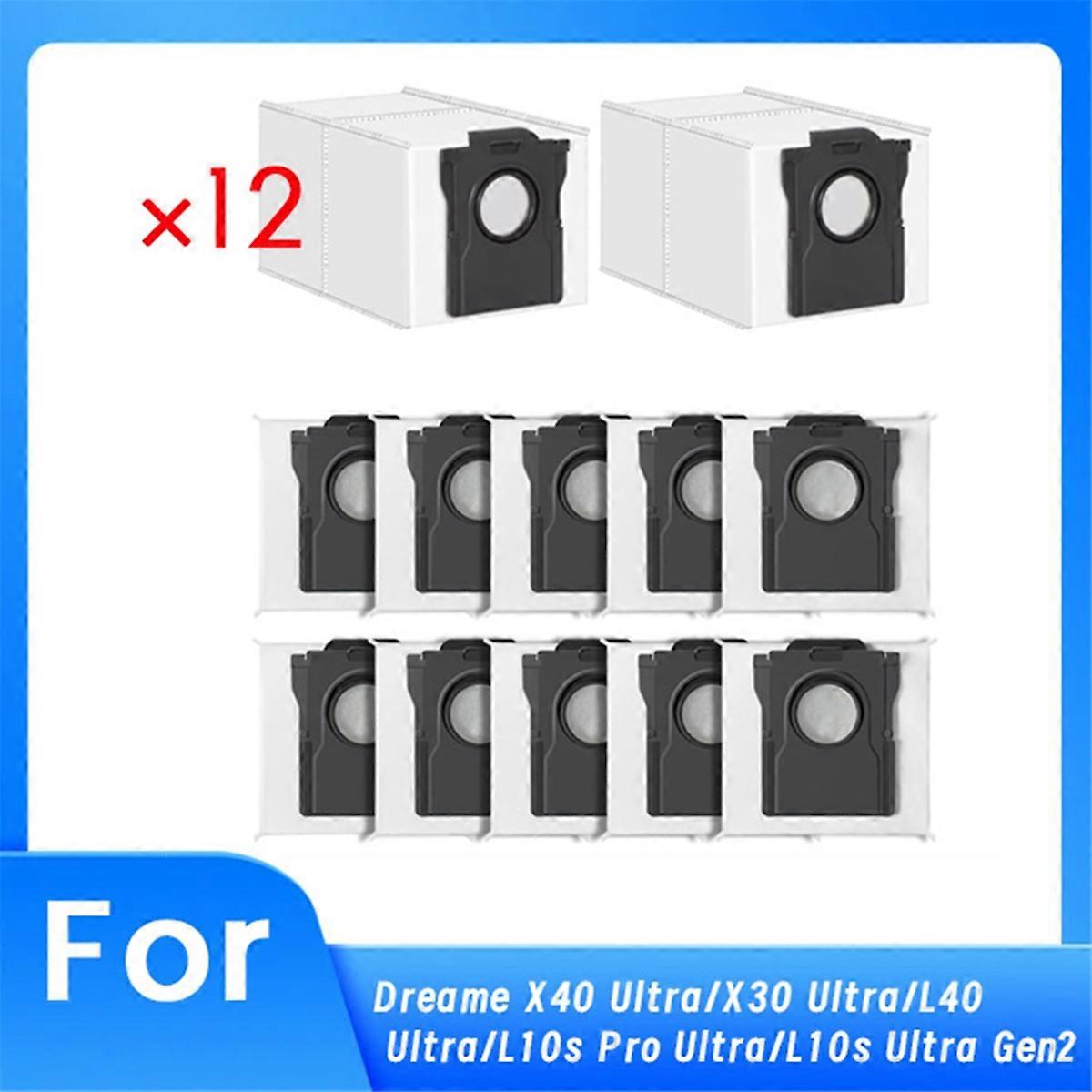 12 Pcs 3.2L Large Disposable Dust Bag for X40 Ultra/X30 Ultra/L40 Ultra/L10s Pro Ultra/L10s Ultra Gen2 Vacuum