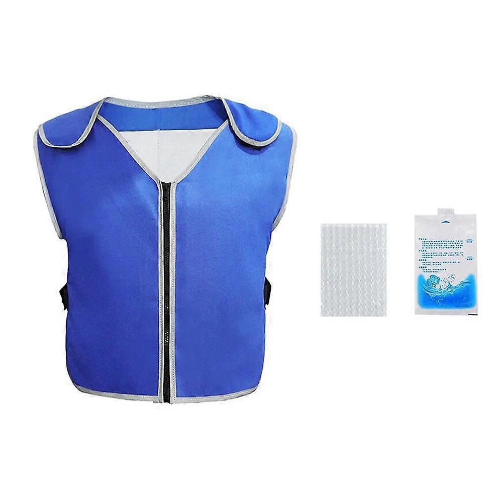 Kesäinen jäähdytysliivi jääpakkauksella Hengittävä ulkona viileä jääliivi Lämmönkestävyys