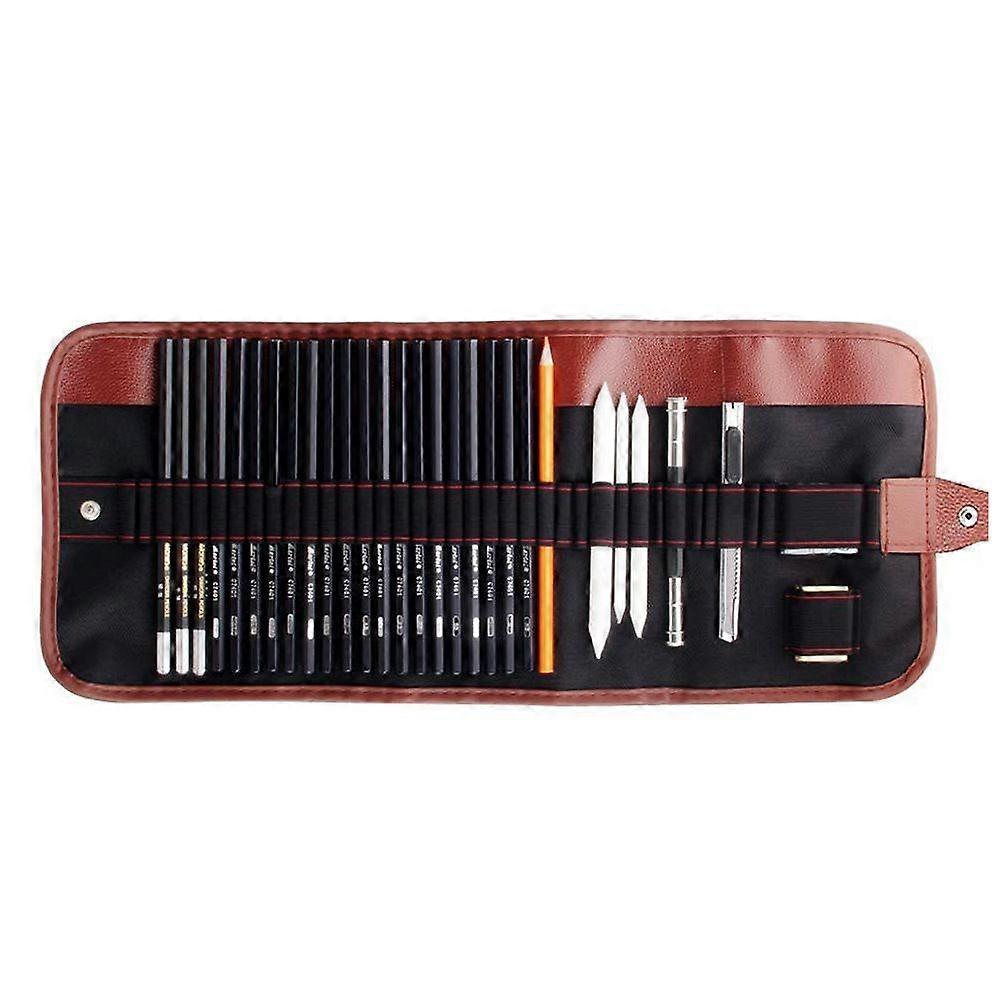 Drawing Pencils, 29 pcs Artist Set Drawing Case with Sketching Pencils, Graphite Pencil, Eraser Knife Extender in a Case