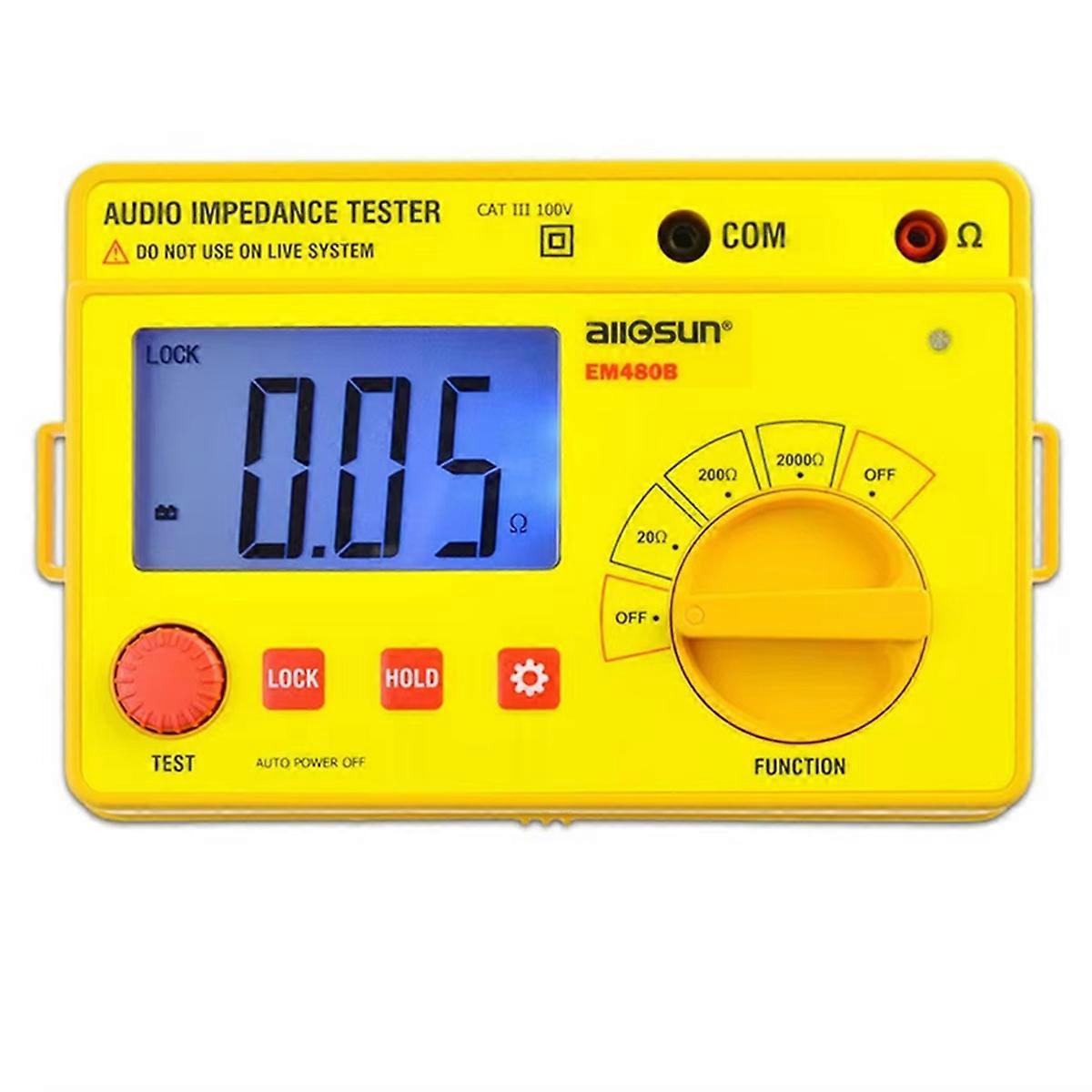 EM480B Tester di impedenza audio Intervalli di prova CATIII portatili 20/200/2000 Misuratore di resistenza 1KHz Funzione timer Mantenimento dei dati