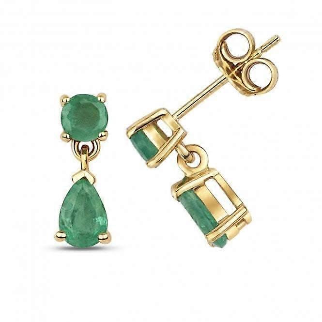 Emerald Round & Pear Drop Earring Earrings ED279E