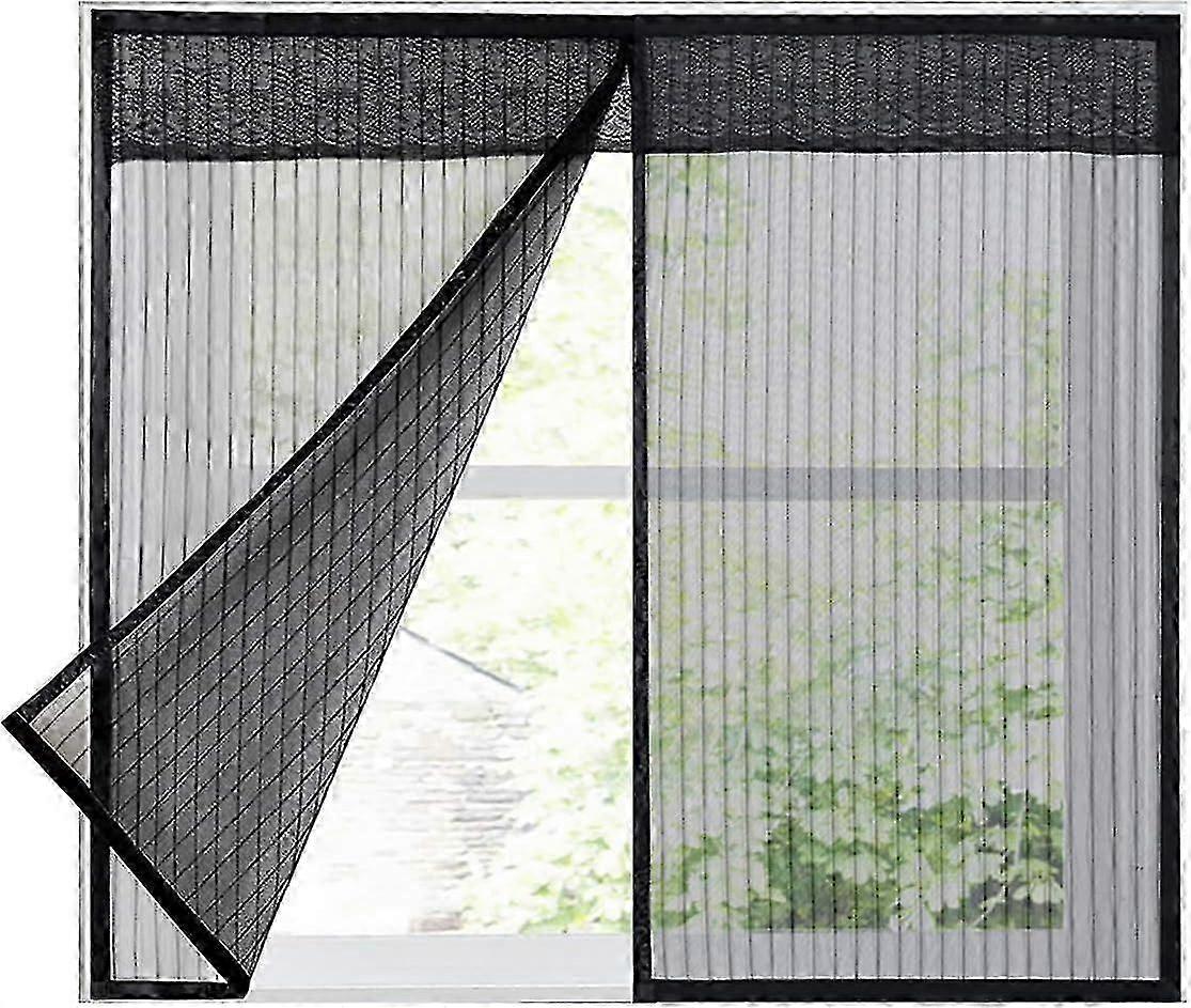 2024 Window Mosquito Net Magnetic Window Mosquito Net Insect Resistant Mosquito Net with Velcro Anti Mosquito Black 80 x 120 cm