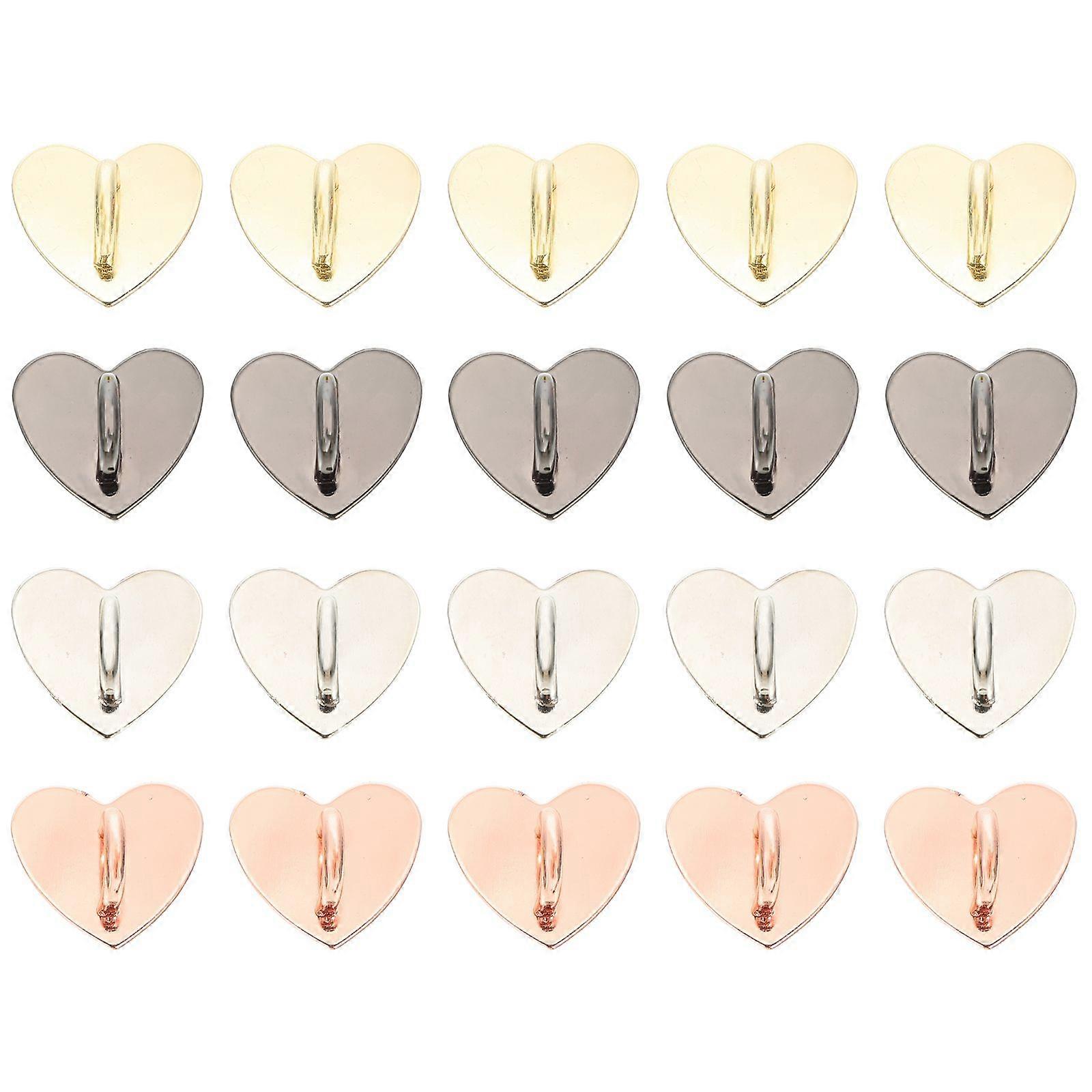 20pcs Self-adhesive Mobile Phone Buckles Heart Shape Phone Case Buckle Patches