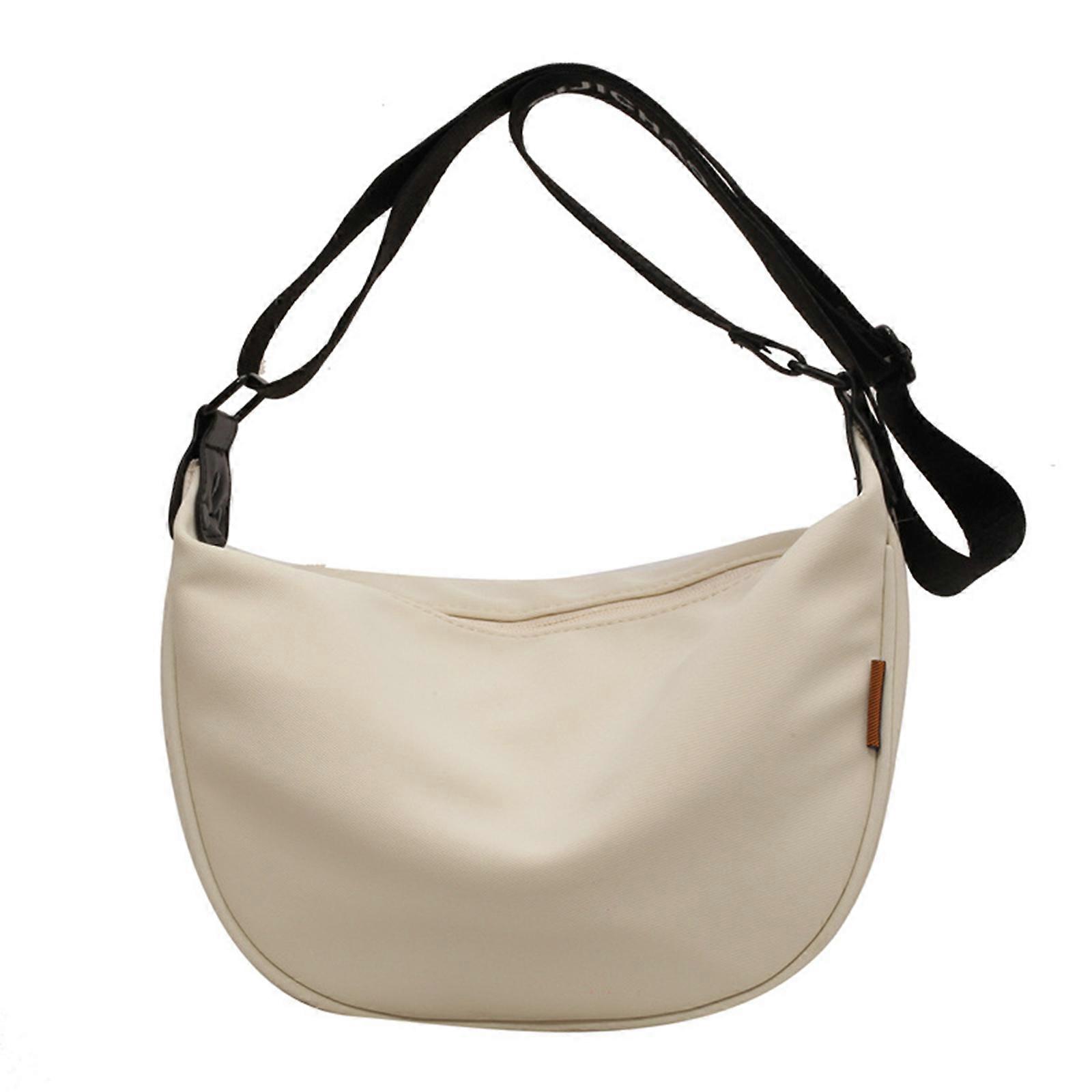 Lightweight & Practical Canvas Bag with Spacious Storage Durable & Easy to Clean Dumpling Bag for Each Day Essential  White