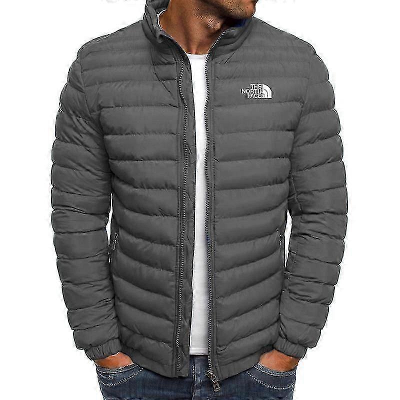 Herren Daunenjacke Soft High Man Daunenjacken Freizeitbekleidung Mantel XL grau