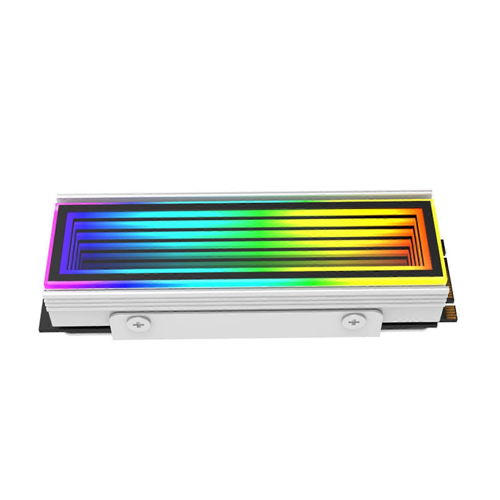 M.2 SSD Heatsink SSD Heat sink Cooler SSD Radiator ARGB Light Radiator with Multi-color Modes Aluminum Radiator White