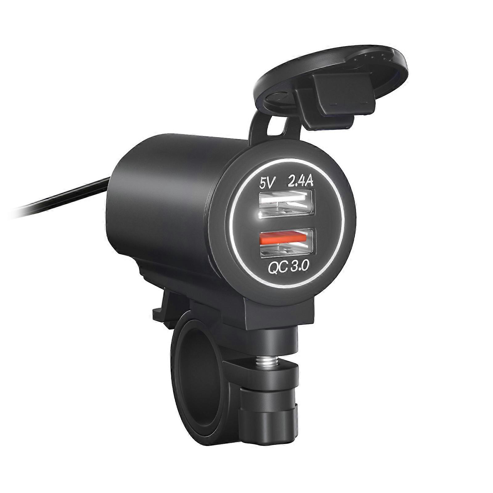 Auto Billader Hurtiglading Dobbel USB-port Sigarettenner Bærbar Lader Bærbar Adapter Flash Lading Med Bryter