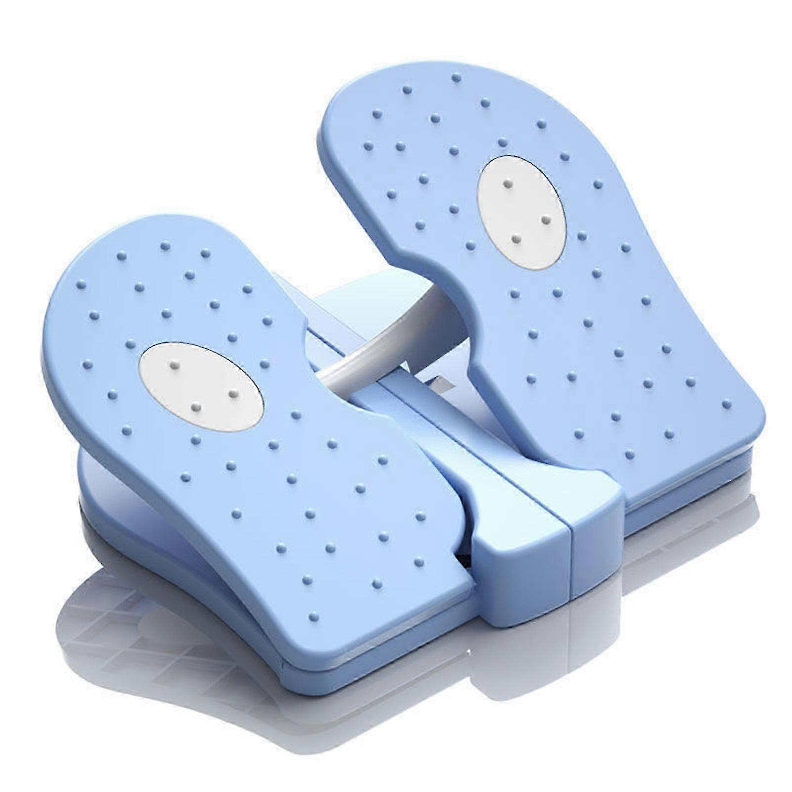 Foot Stepper Machine Reinforced Nylon Mini Stepper Trainer Quiet Folding Under Desk Leg Workout Trainer Light Blue Free Size