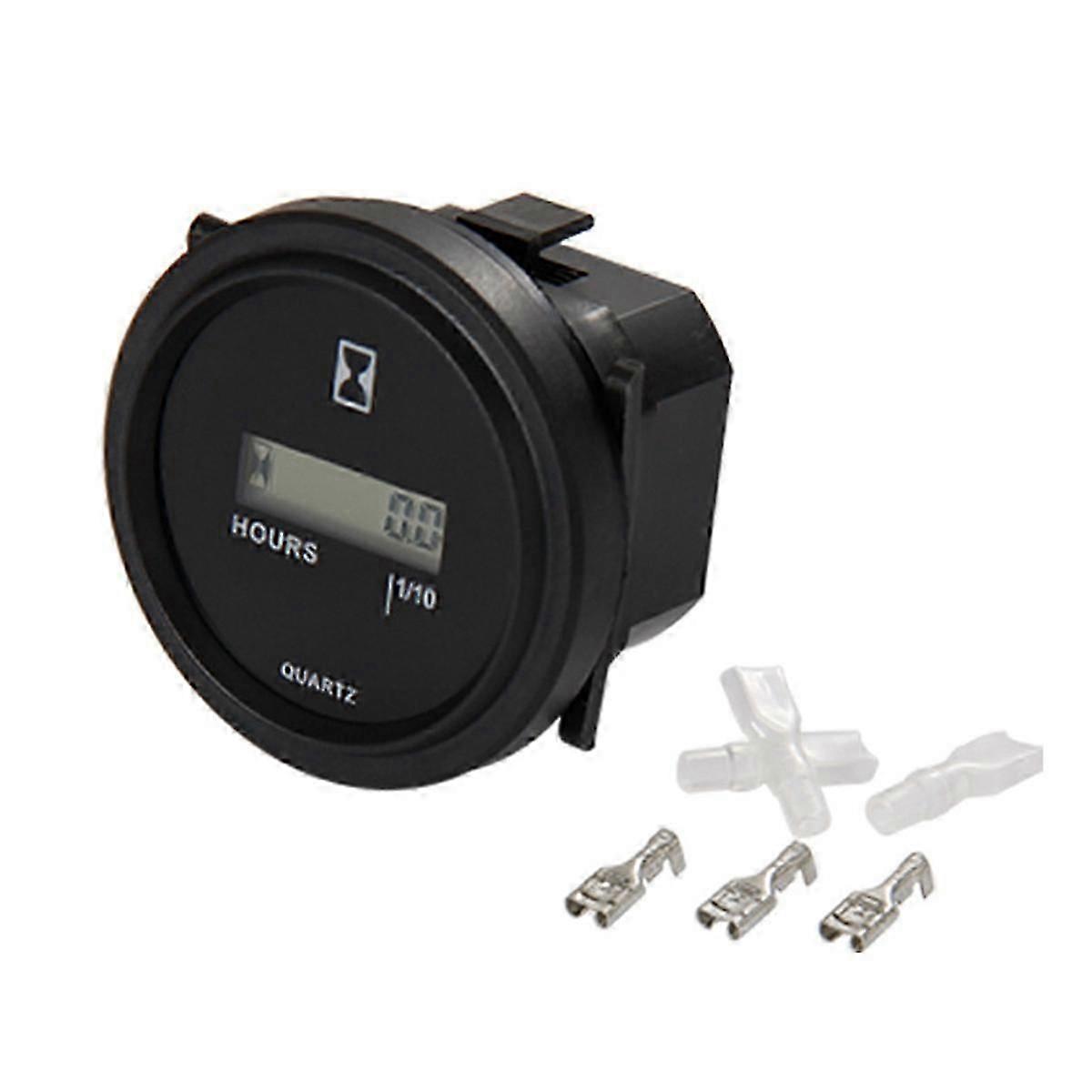 Digital Hour Meter Resettable Total Running Hours Data Storage for Lawn Mower Tractor Generator Gol