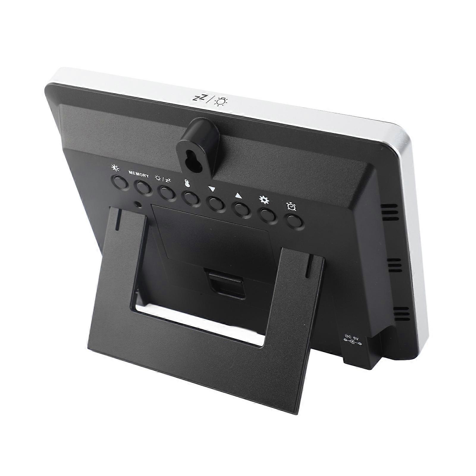 Indoor Outdoor Thermometer Wireless Weather Station with Atomic Clock Temperature Humidity Meter HD Color Display Weather Thermometer Black