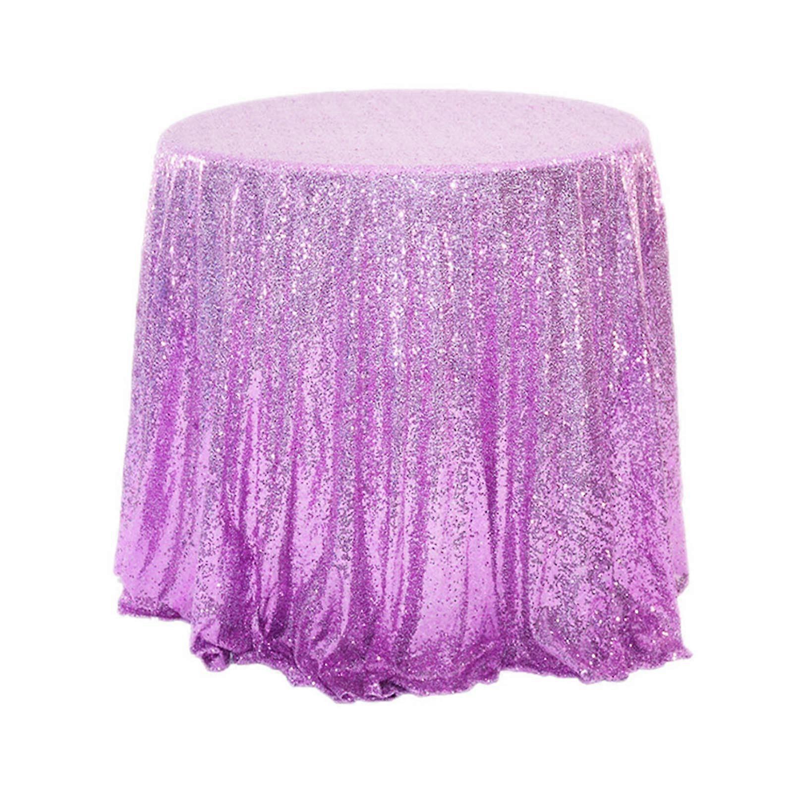 Sequins Tablecloth Glitter Sparklys Sequins Fabric Tablecloth Sparklys Table Cloth Table Cover for Birthday Wedding violet A